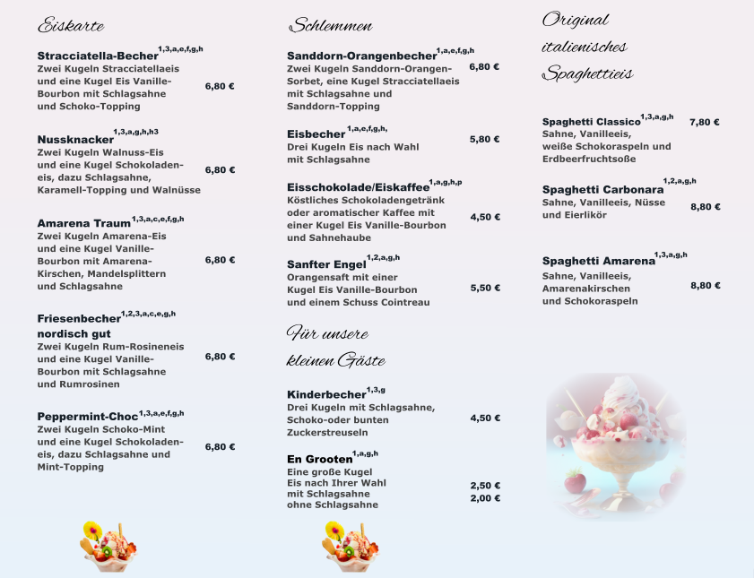 Sommer Eiskarte Dat Havenhuus 2026